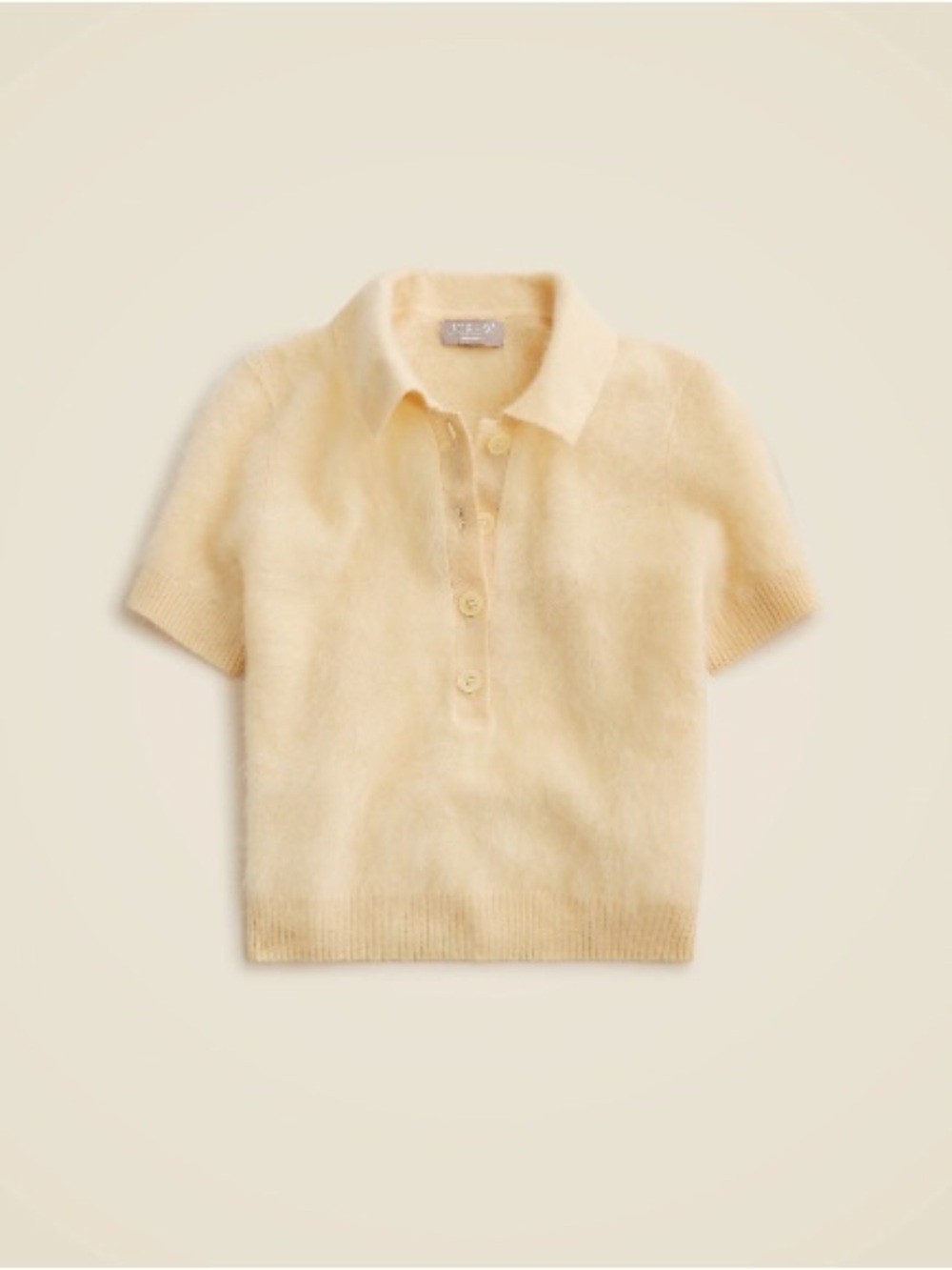 J. Crew cropped Soft Yellow Short-Sleeve Polo Sweater